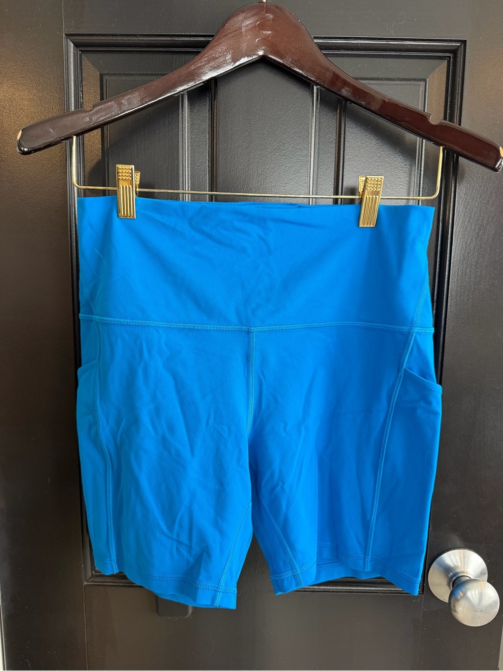 High-Waist Blue Women's Lulu Active Shorts